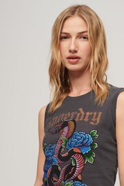 Superdry Grey Tattoo Rhinestone Vest - Image 3 of 3