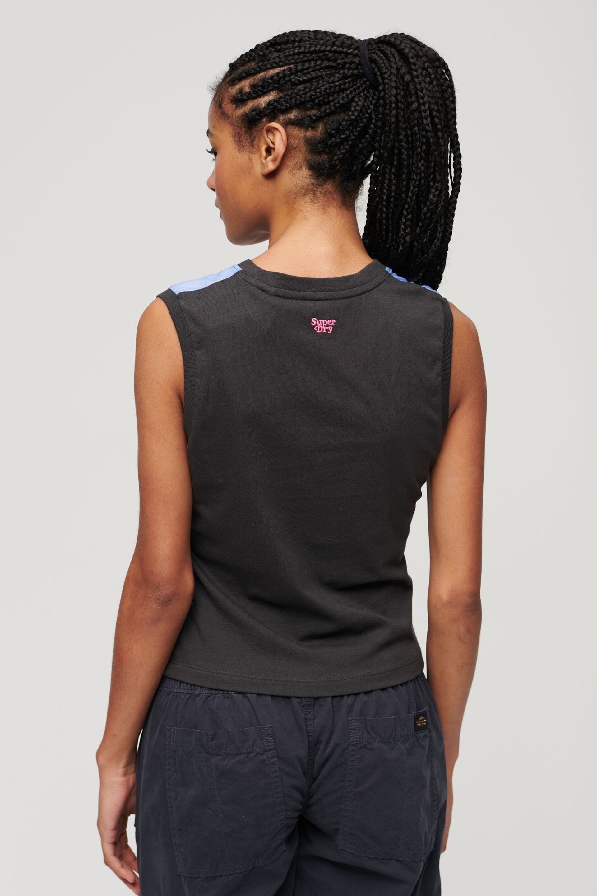 Superdry Grey Sub Print Vest Top - Image 2 of 3