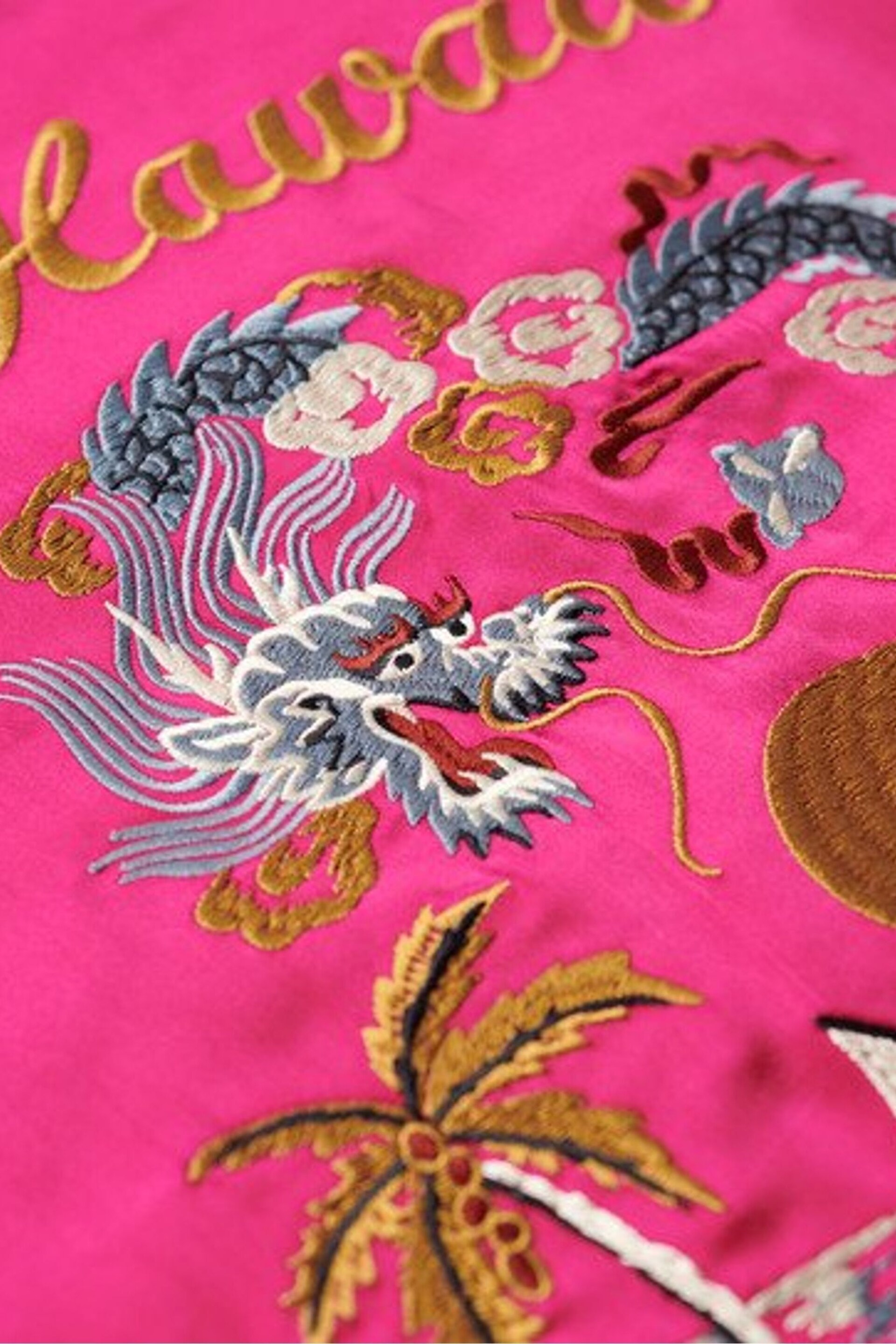 Superdry Pink Suikajan Embroidered Bomber Jacket - Image 6 of 6