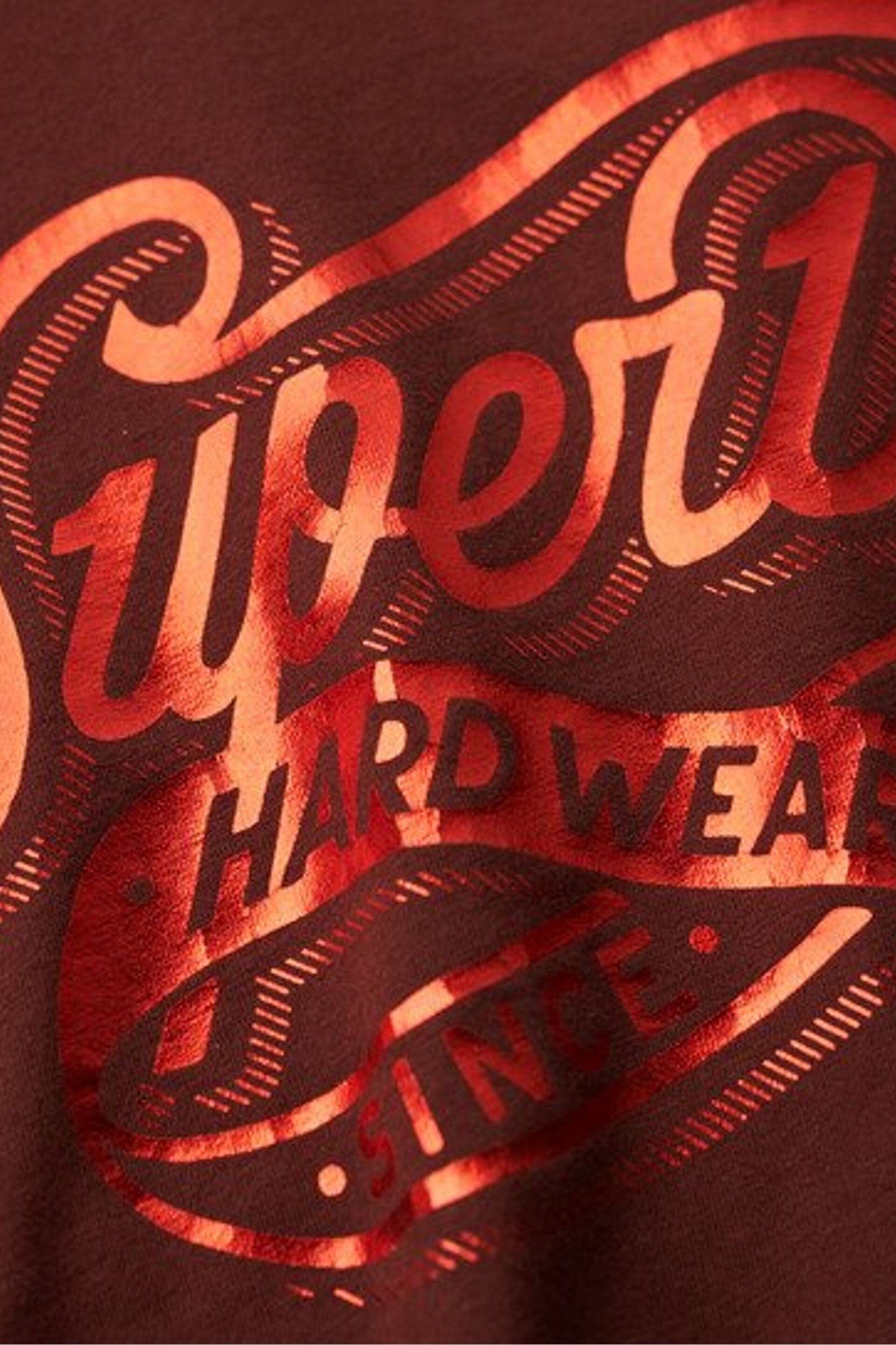 Superdry Brown Foil Workwear Fitted T-Shirt - Image 4 of 5
