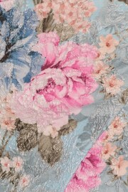 Adrianna Papell Blue Floral Matelasse Dress - Image 6 of 7