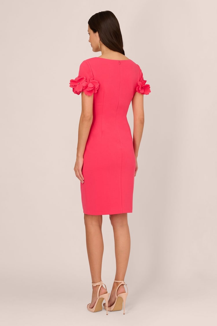 Adrianna Papell Pink Knit Crepe Short Dress - Image 2 of 7