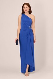 Adrianna Papell Blue Jersey Evening Gown - Image 3 of 7