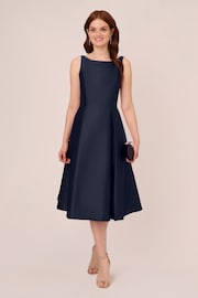 Adrianna Papell Blue Sleeveless Tea Length Dress - Image 4 of 6