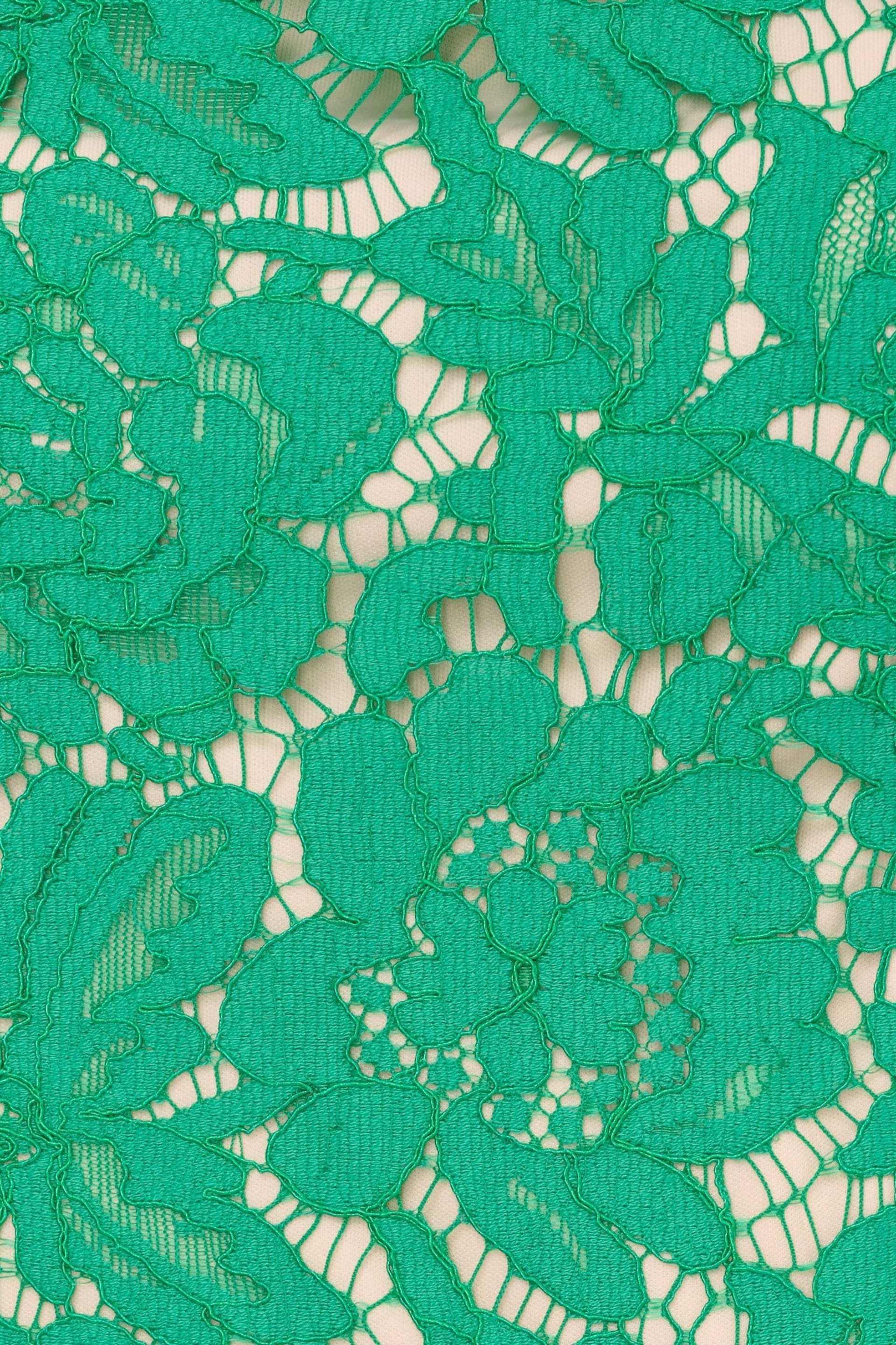 Adrianna Papell Green Lace Midi Dress - Image 3 of 7