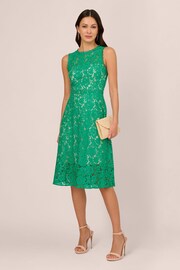 Adrianna Papell Green Lace Midi Dress - Image 4 of 7