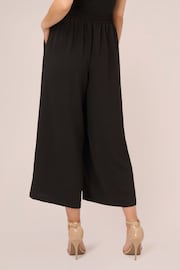 Adrianna Papell Textured Wide Leg Pull On Black Trousers Slit Pockets - Image 2 of 6