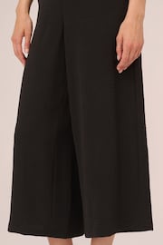 Adrianna Papell Textured Wide Leg Pull On Black Trousers Slit Pockets - Image 4 of 6