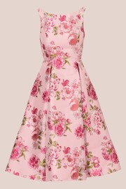 Adrianna Papell Pink Jacquard Flared Dress - Image 7 of 7