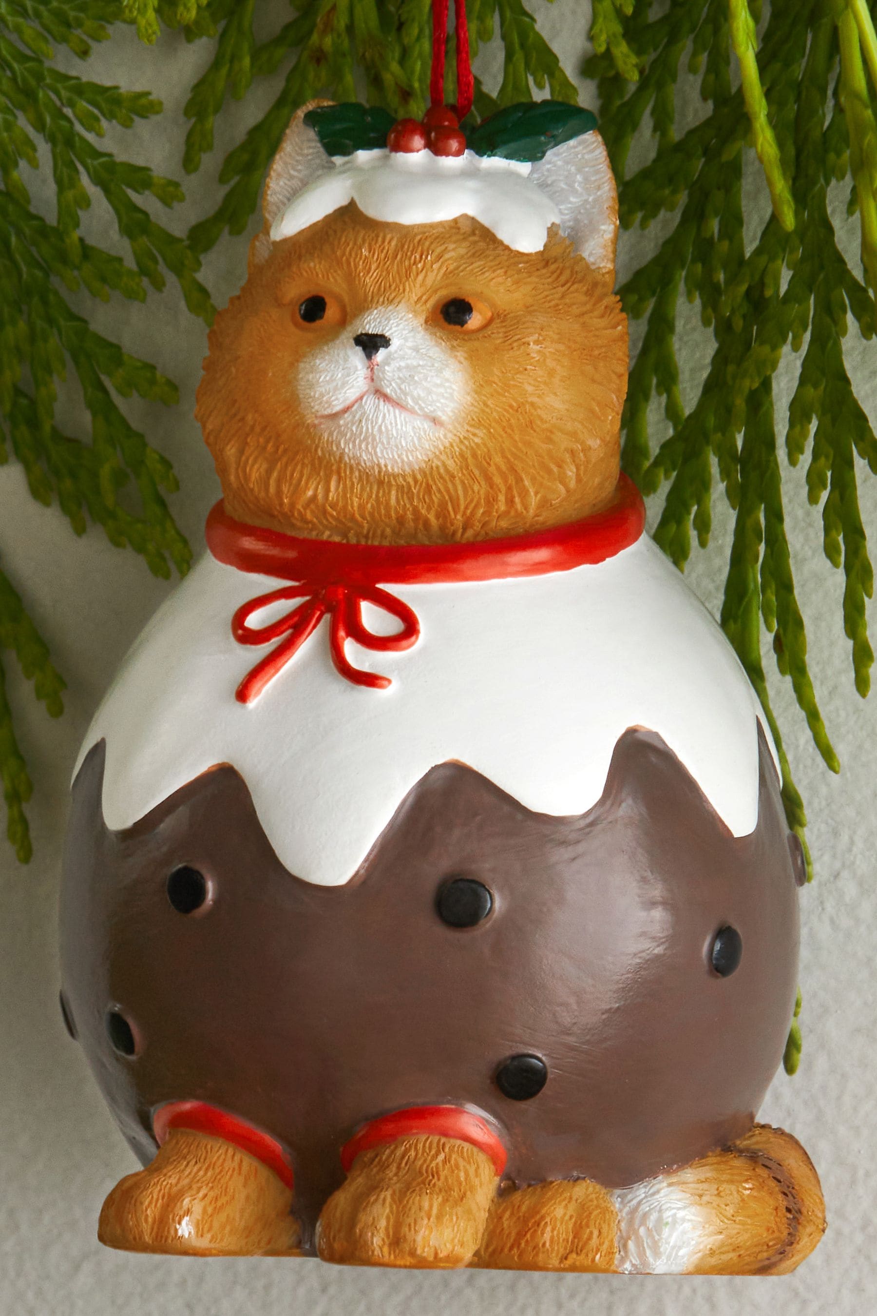 Buy Natural Cat Christmas Pudding Christmas Bauble from the Next UK online shop
