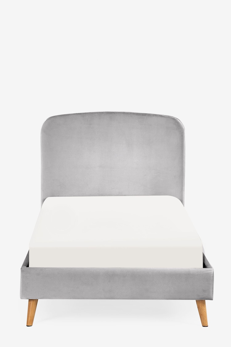 Soft Velvet Light Grey Kids Matson Bed Upholstered Bed - Image 6 of 6