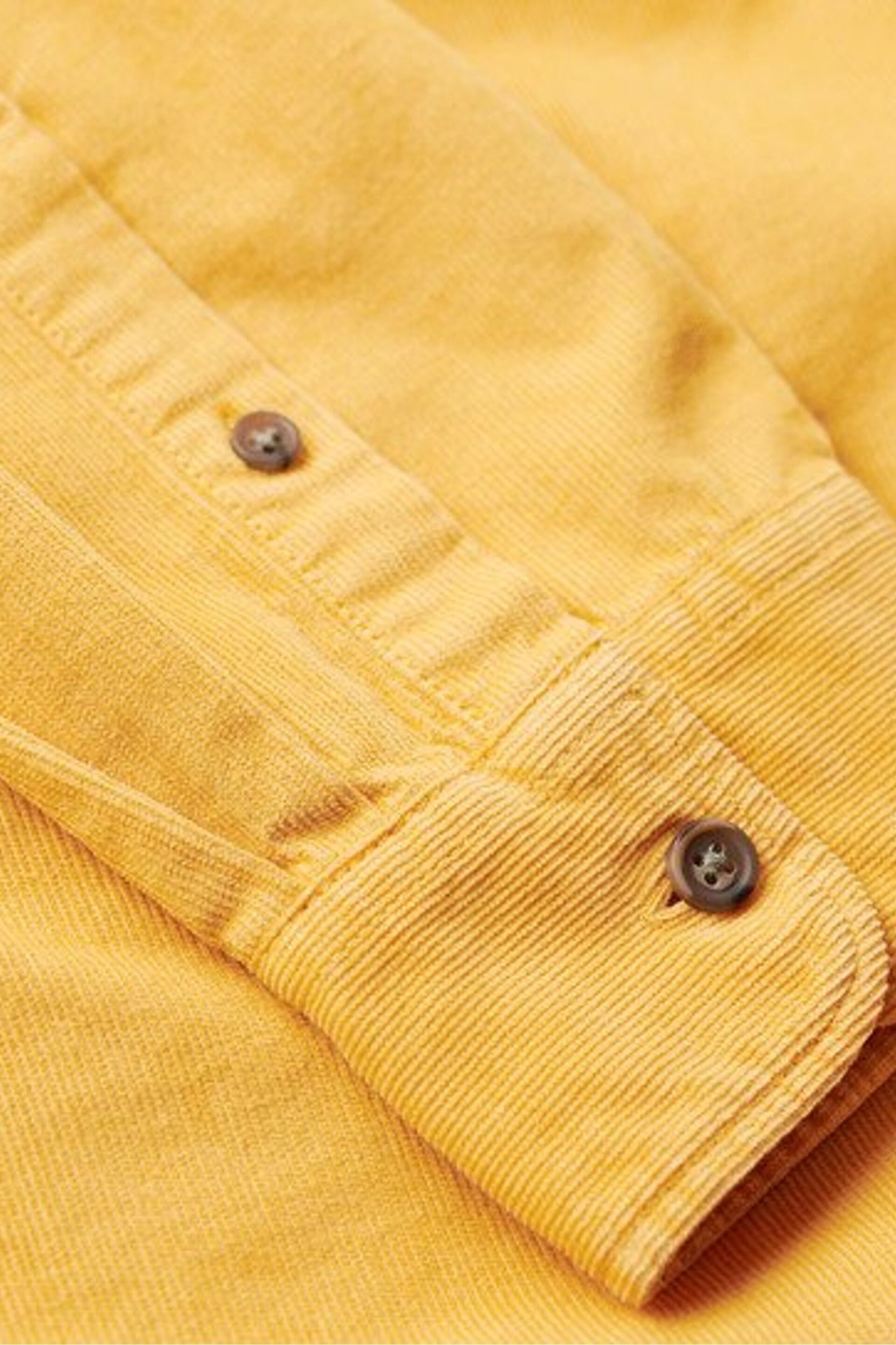 Superdry Yellow Micro Cord Long Sleeve Shirt - Image 6 of 6
