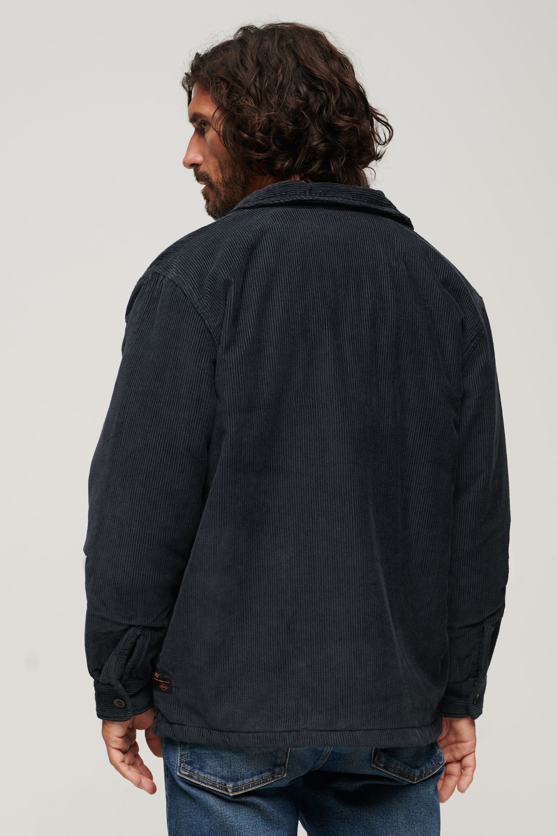 Superdry Blue Surplus Corduroy Overshirt - Image 2 of 4