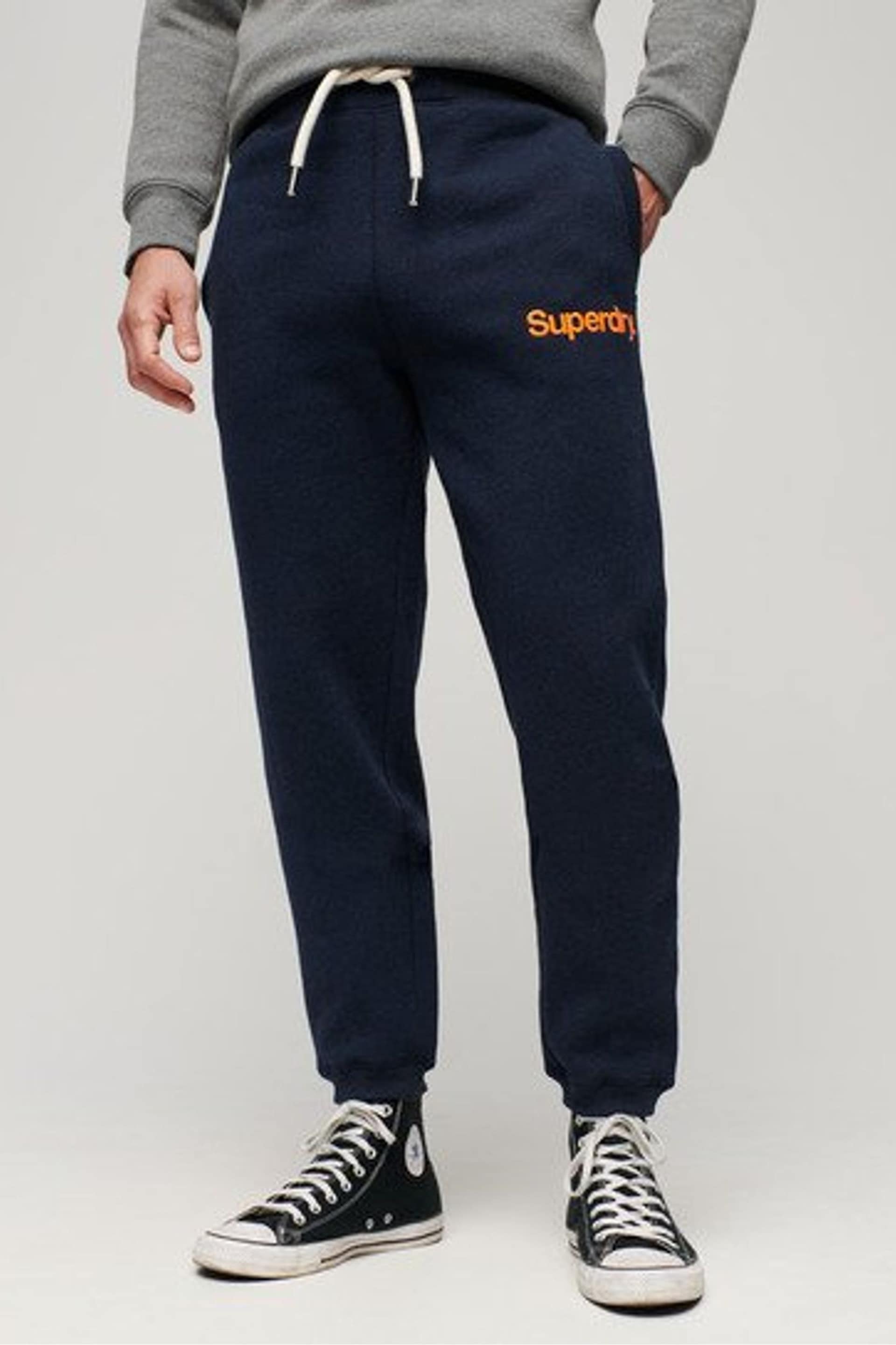 Superdry Blue Core Logo Classic Wash Joggers - Image 1 of 6