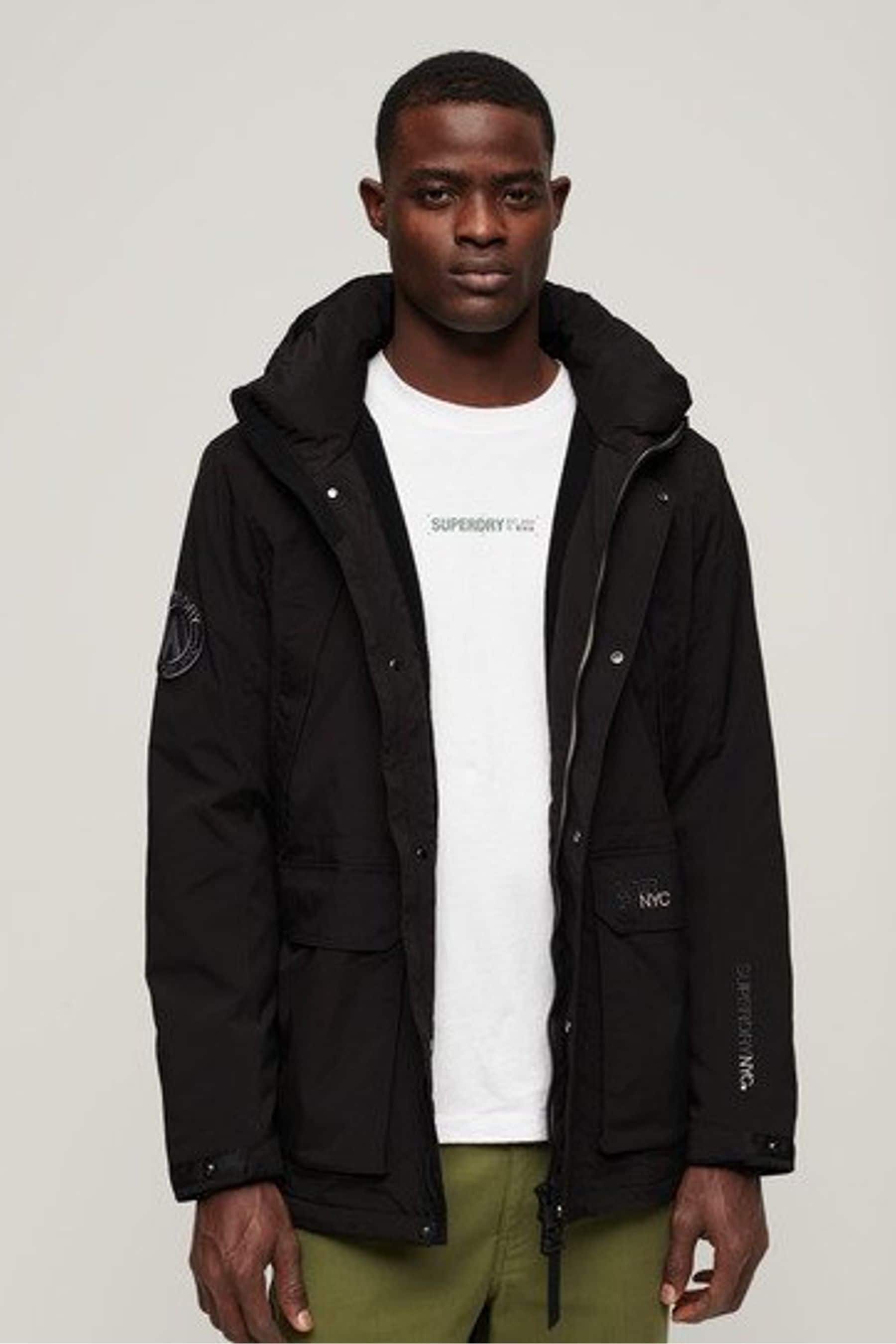 Buy Superdry Black City Hooded Wind Parka Jacket from Next Luxembourg