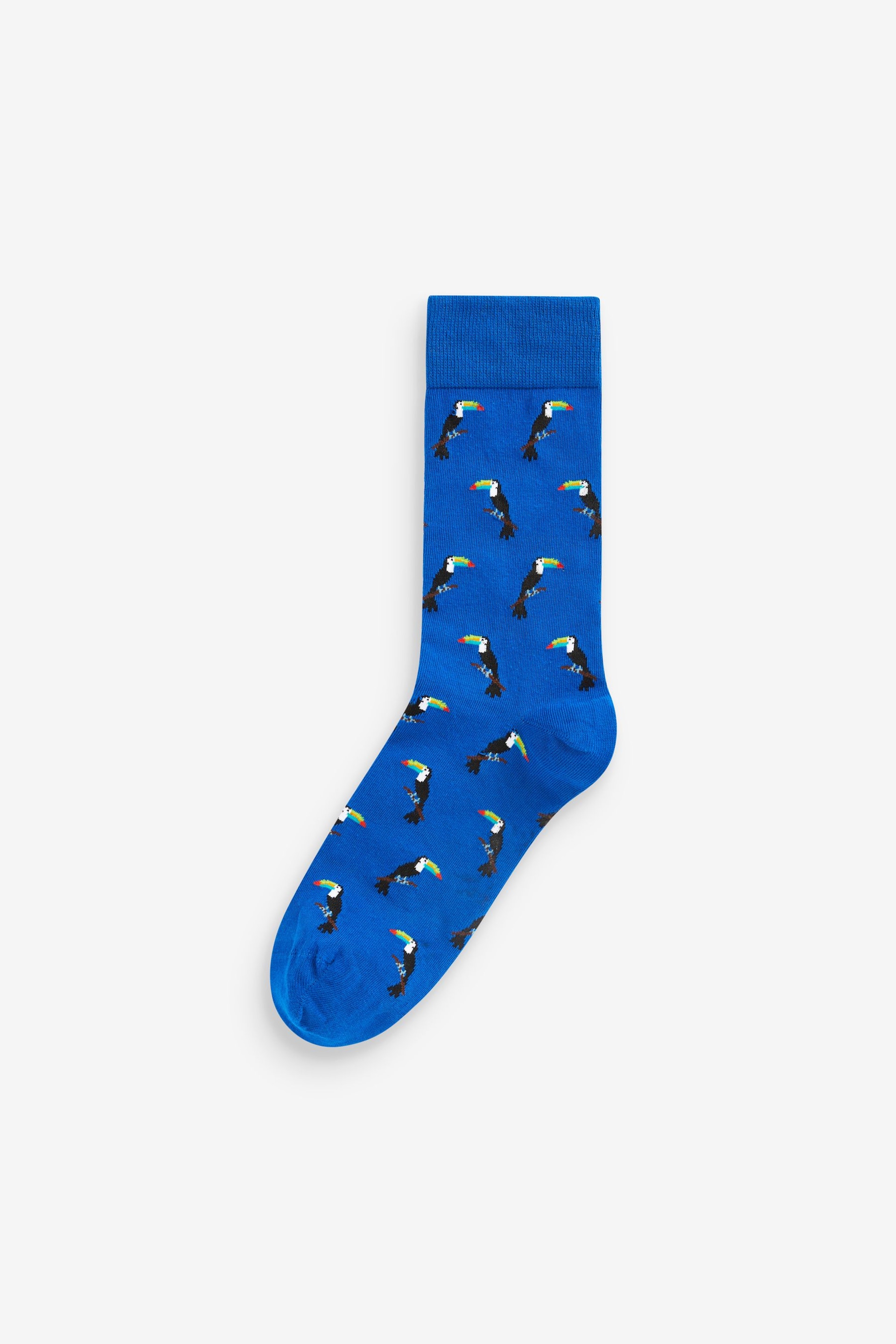 Blue/Orange Fun Pattern Socks 5 Pack - Image 3 of 7