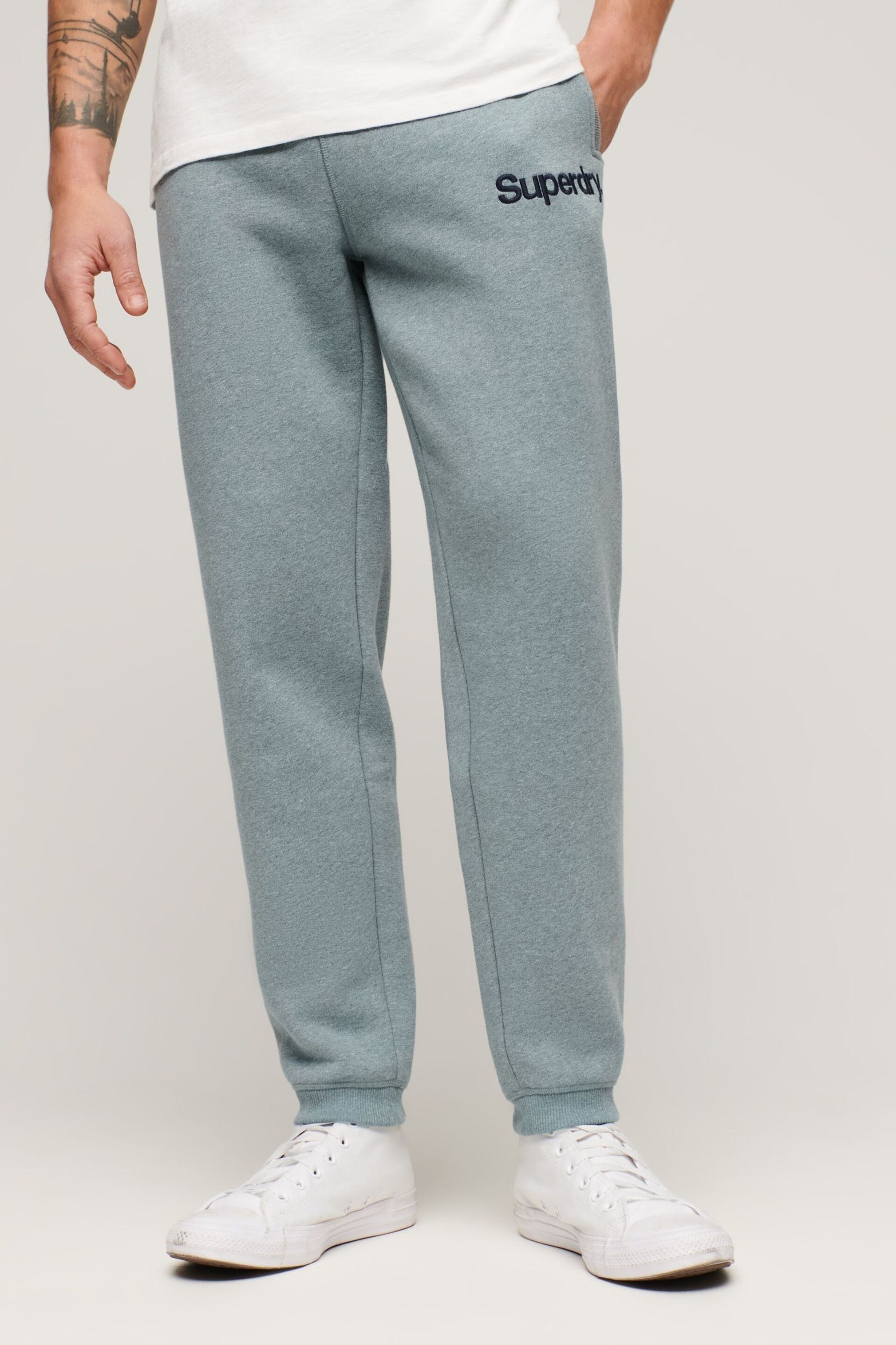 Superdry Blue Core Logo Classic Wash Joggers - Image 1 of 6