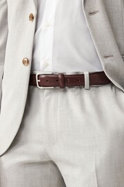 Brown Pebble Texture Leather Belt - Image 1 of 4