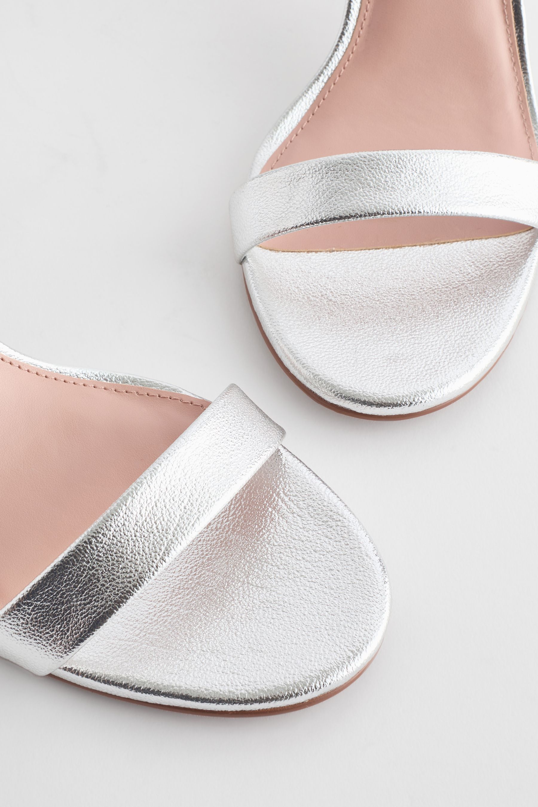 Heeled sandals silver clearance