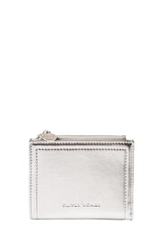 Oliver Bonas Silver Leopard Print Kinley Zipped Purse - Image 1 of 6