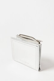 Oliver Bonas Silver Leopard Print Kinley Zipped Purse - Image 3 of 6