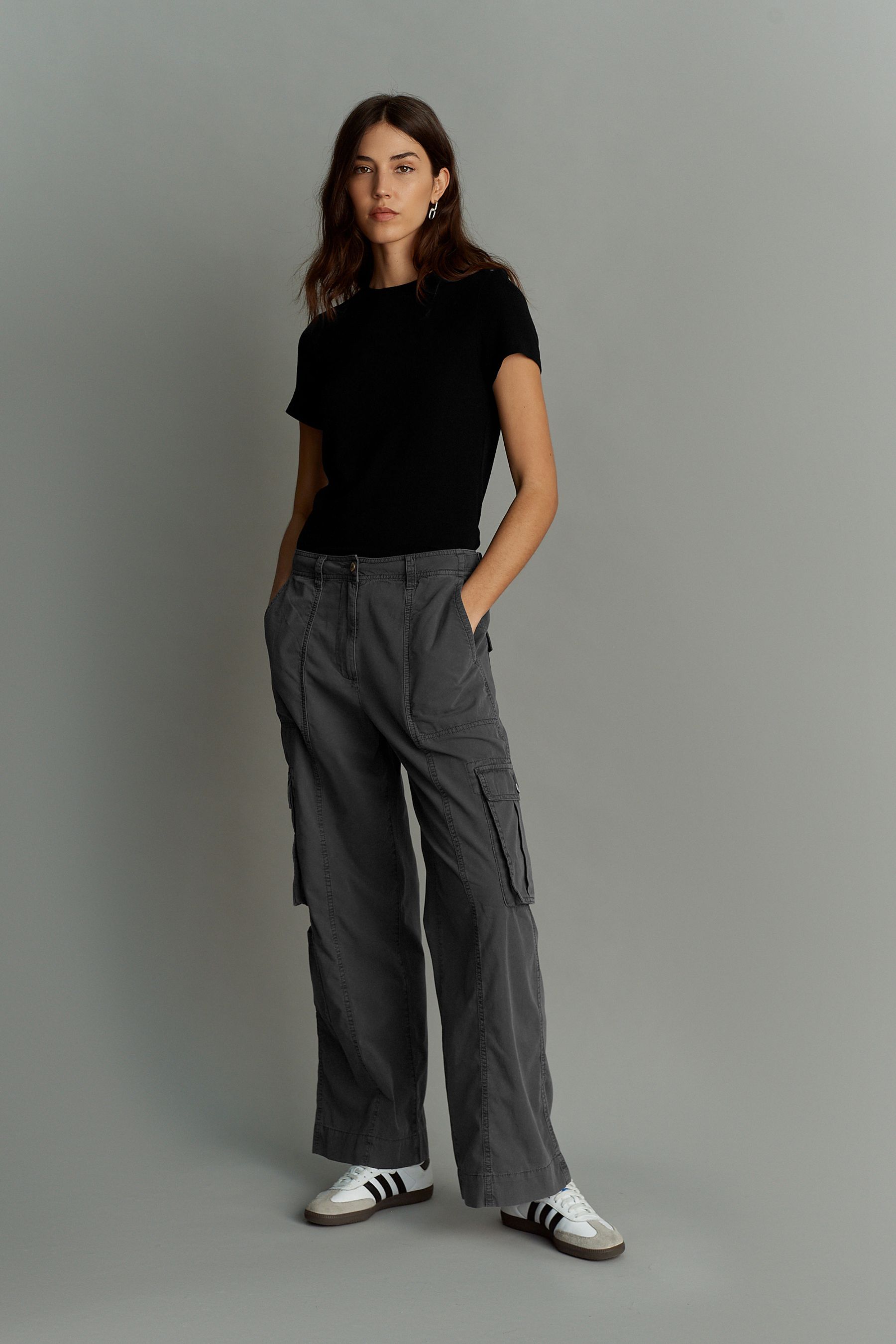Buy Black 100 Cotton Adjustable Waist Cargo Trousers from the Next UK online shop