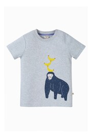 Frugi Grey Gorilla Applique Short-Sleeve T-Shirt - Image 2 of 3