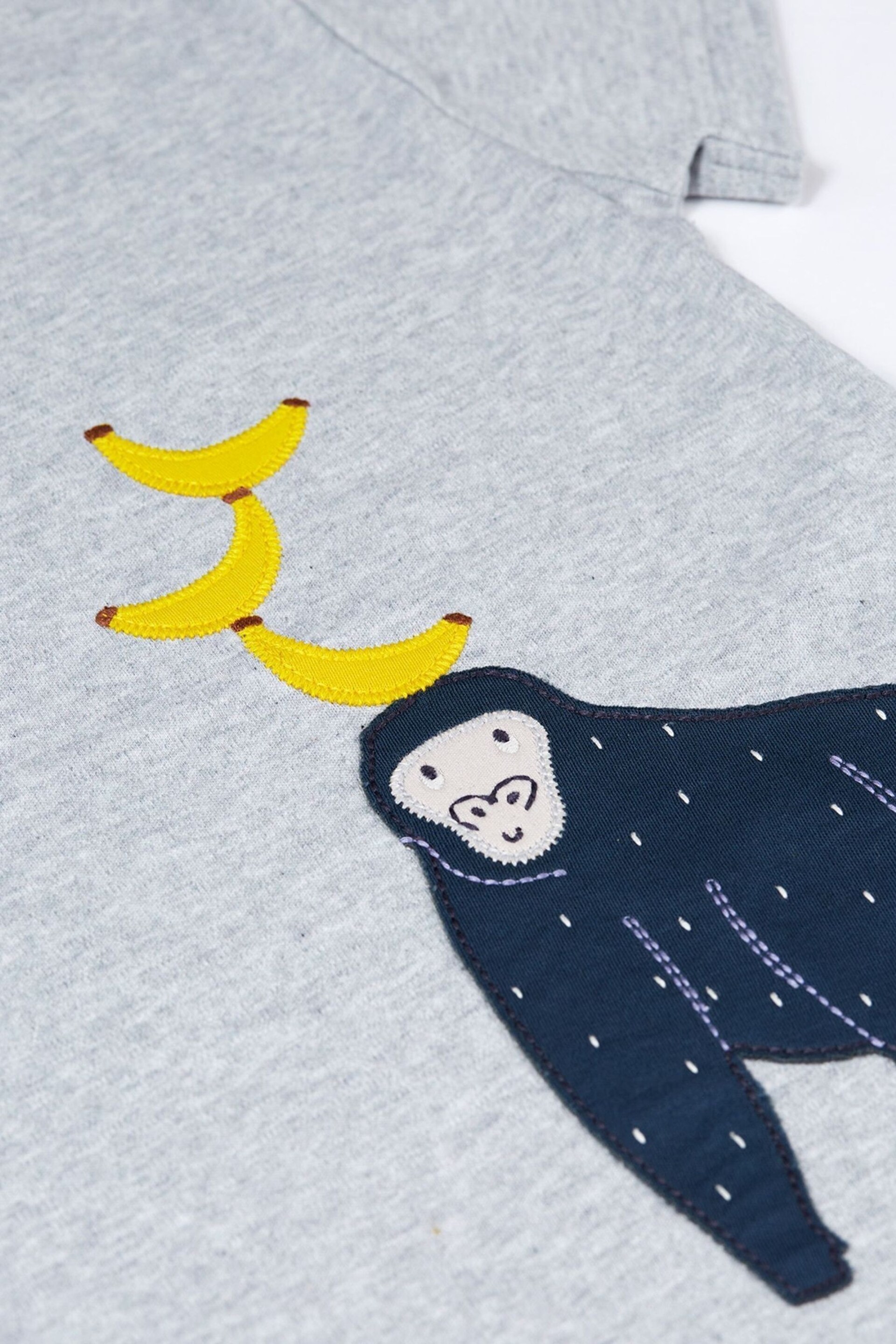 Frugi Grey Gorilla Applique Short-Sleeve T-Shirt - Image 3 of 3