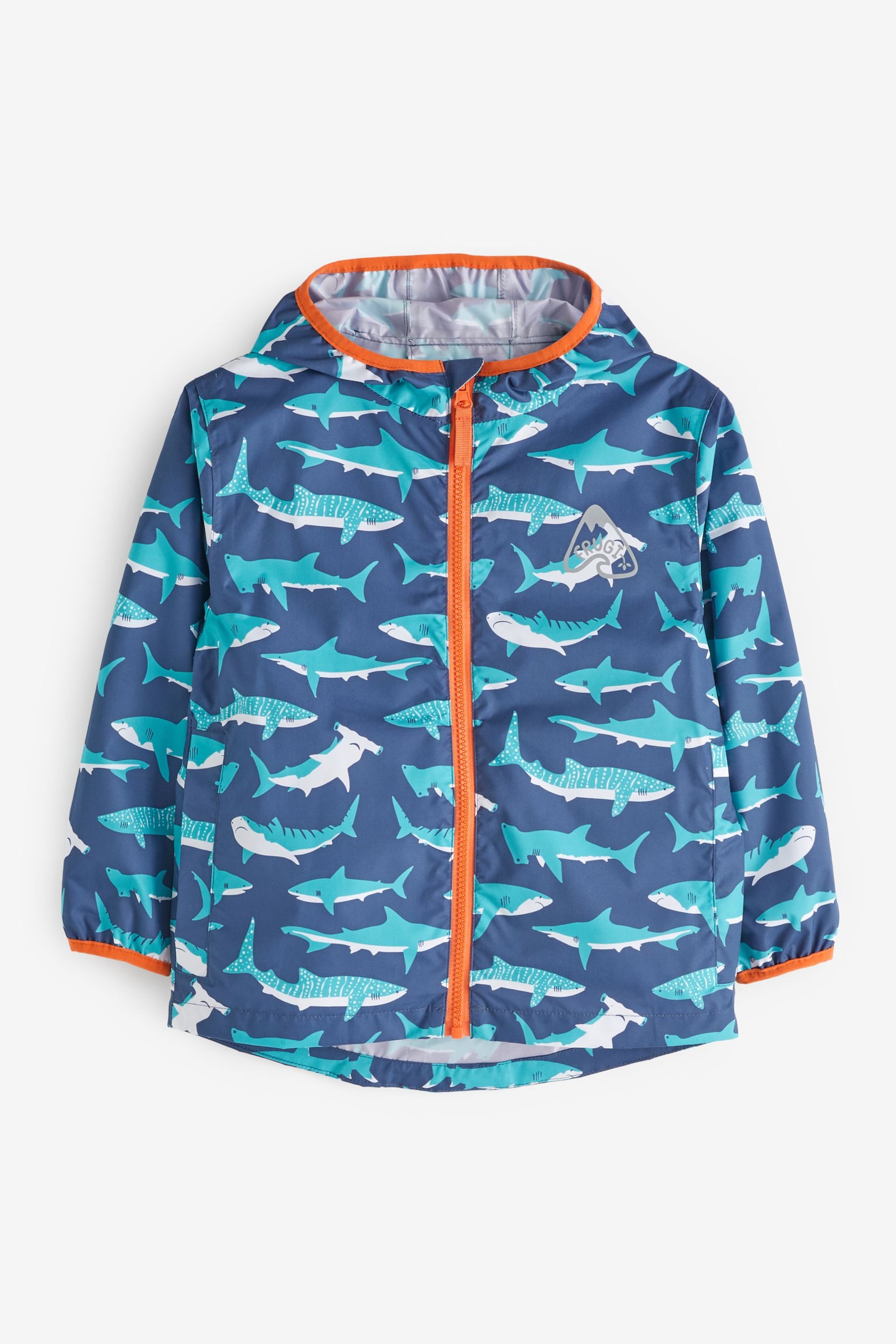 Frugi Waterproof Shark Print Rain or Shine Jacket - Image 2 of 5