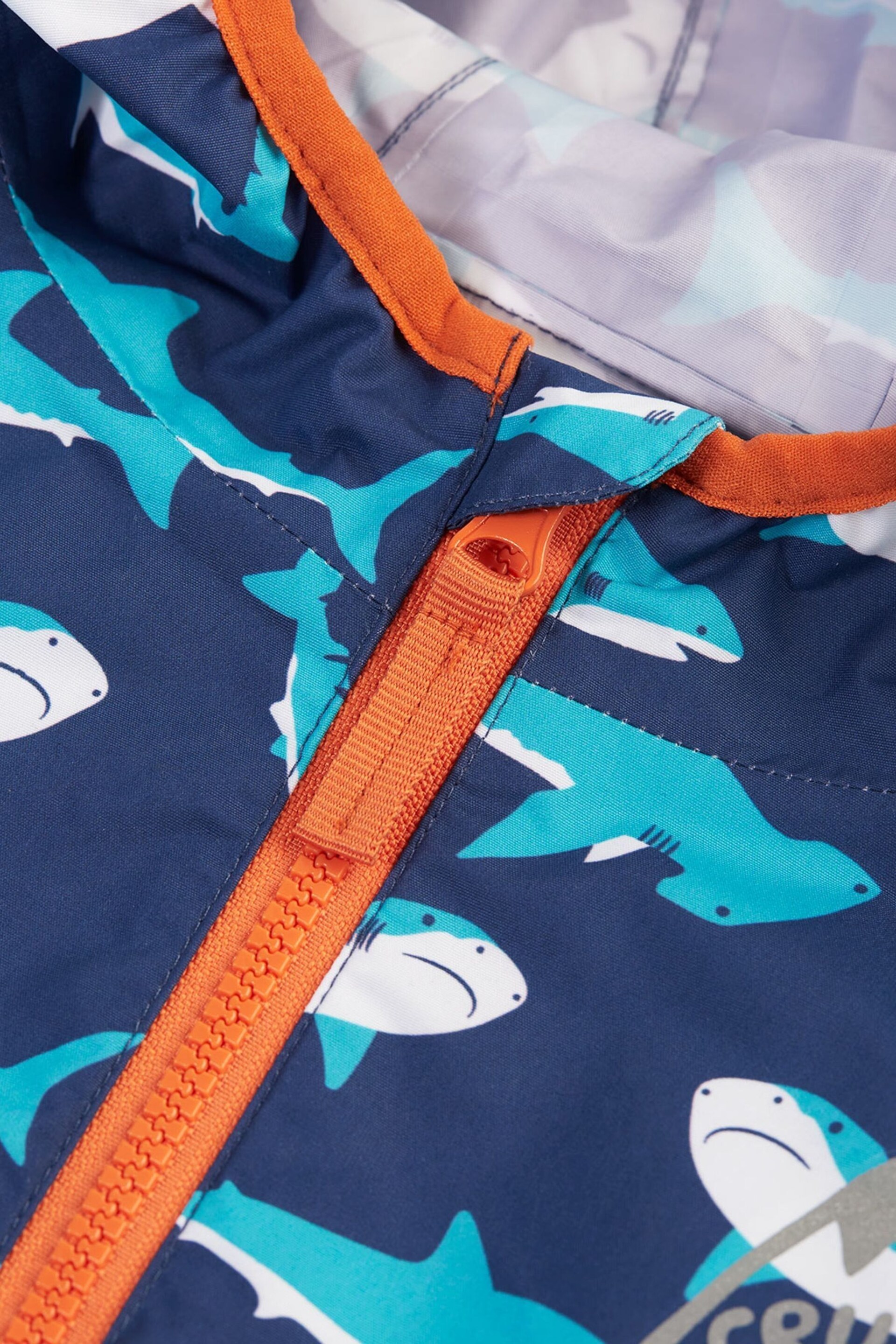 Frugi Waterproof Shark Print Rain or Shine Jacket - Image 3 of 5