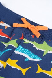 Frugi Blue Organic Cotton Shark Printed Snug Joggers - Image 3 of 3