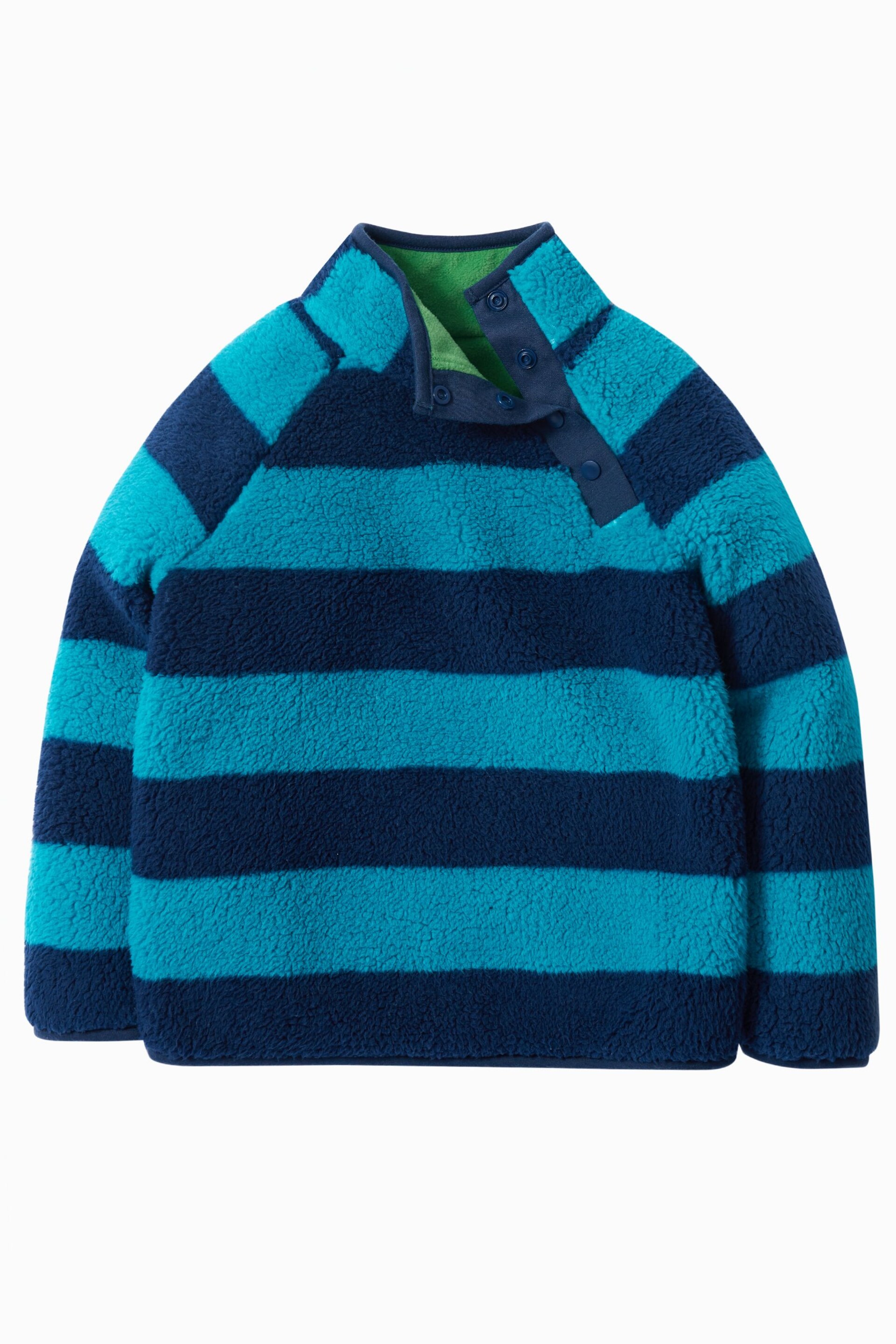 Frugi Blue Stripe Reversible Snuggle Fleece - Image 2 of 5