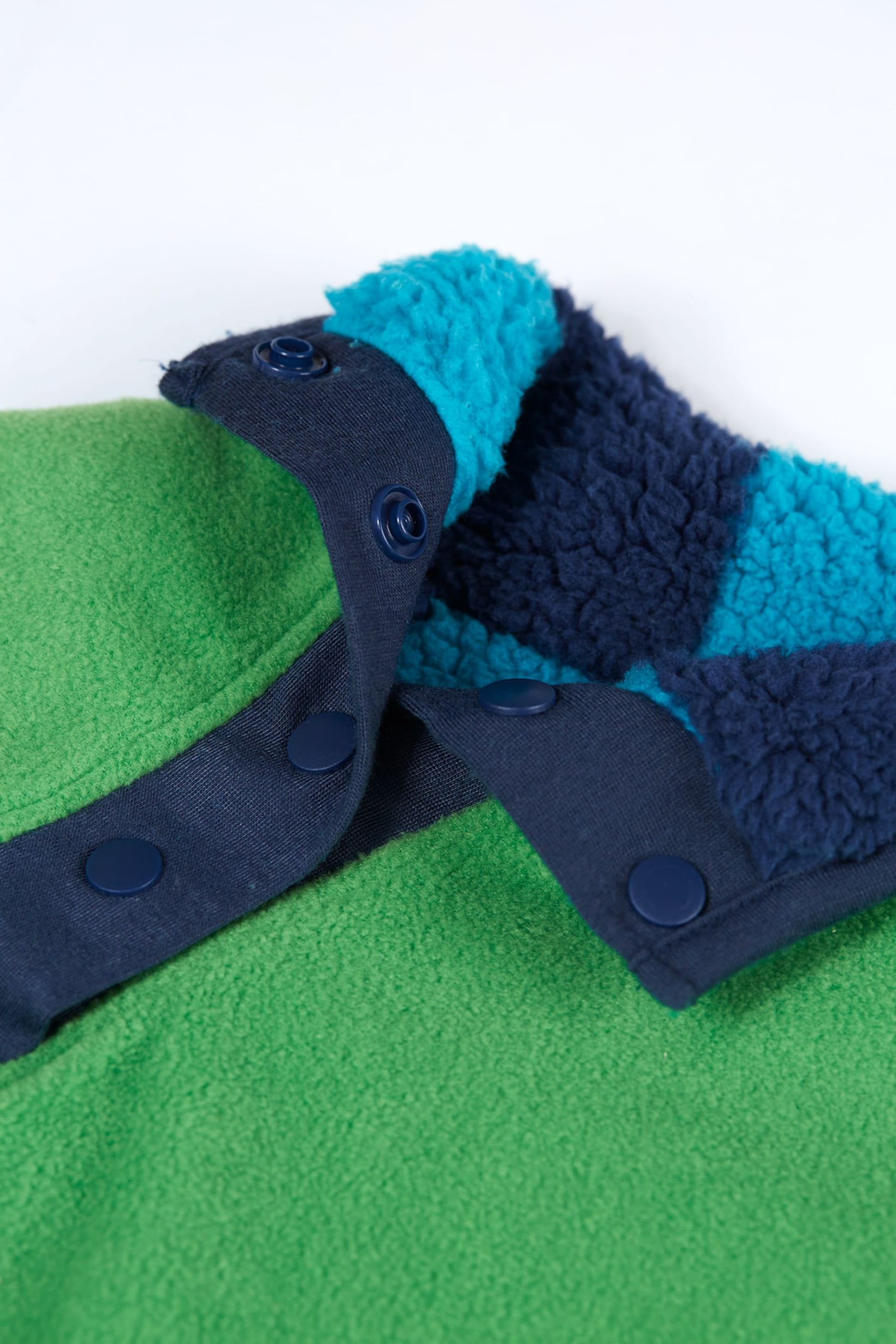 Frugi Blue Stripe Reversible Snuggle Fleece - Image 4 of 5