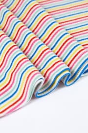 Frugi Multi Rainbow Stripe Short Sleeve Rib Skater Dress - Image 3 of 4