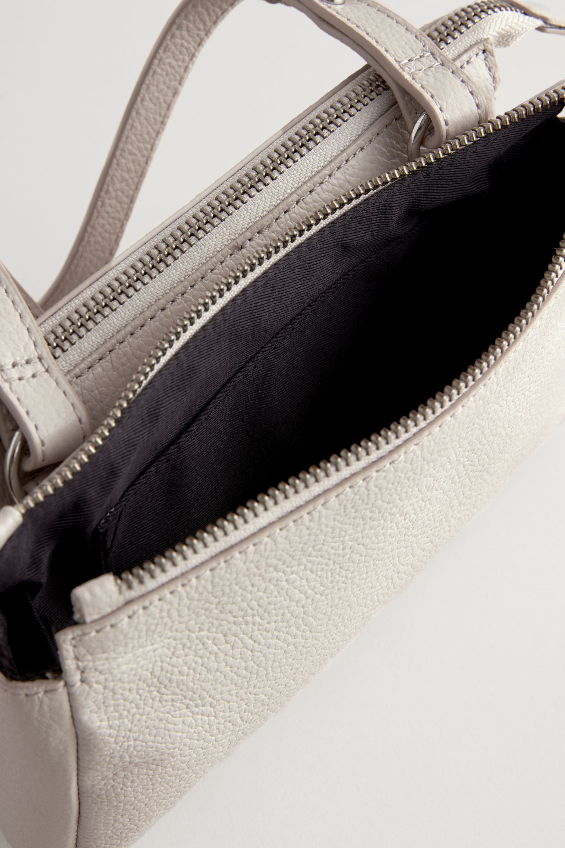 Buy Bone Small Leather Zip Cross Body Bag from Next Luxembourg