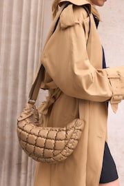 Mink Brown Padded Sling Bag - Image 4 of 9