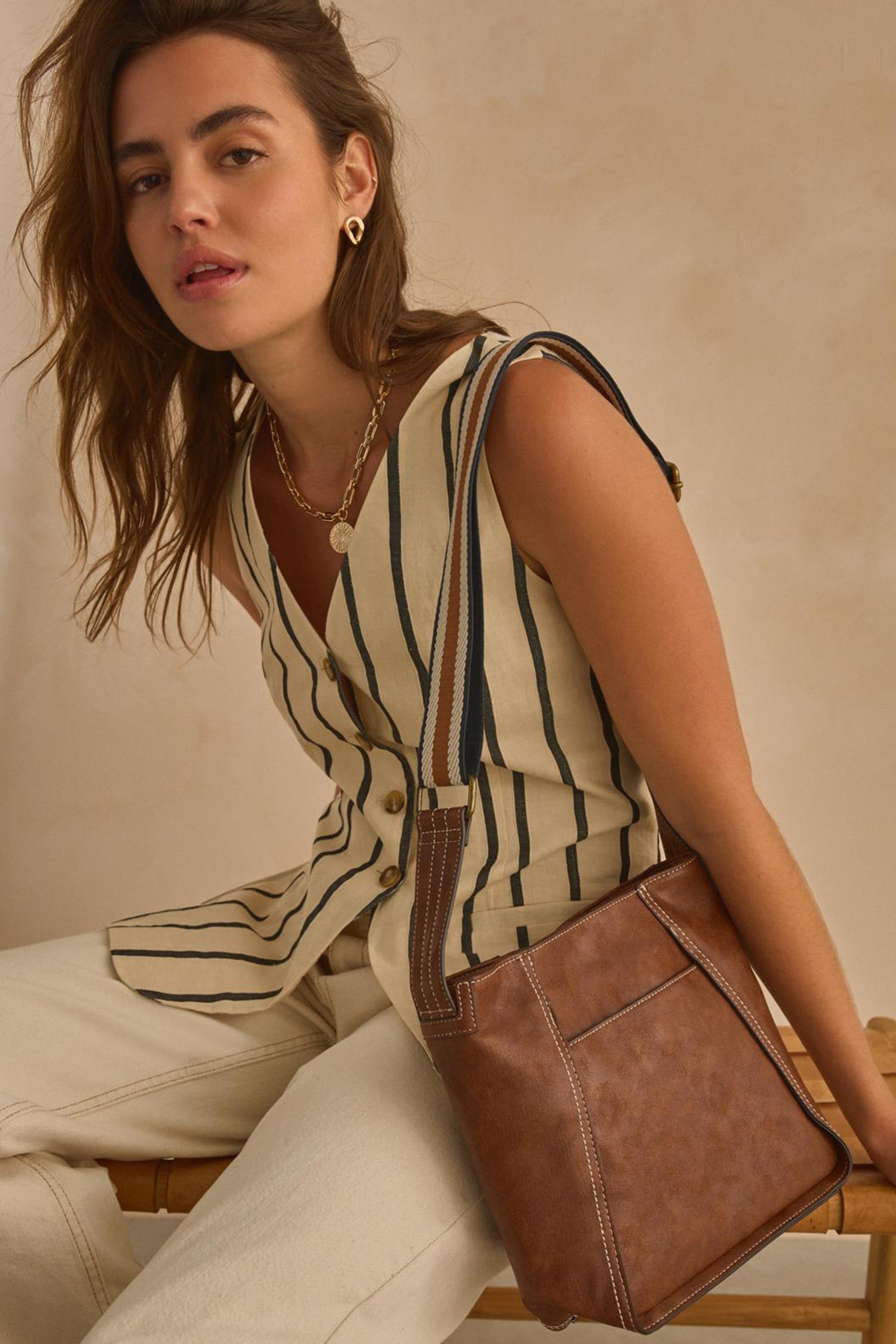 Buy Tan Brown Casual Messenger Bag from Next Canada