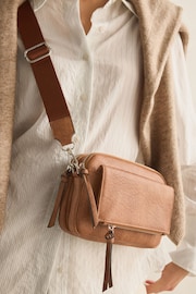 Tan Brown Utility Wash Cross-Body Bag - Image 3 of 11