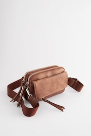 Tan Brown Utility Wash Cross-Body Bag - Image 4 of 11