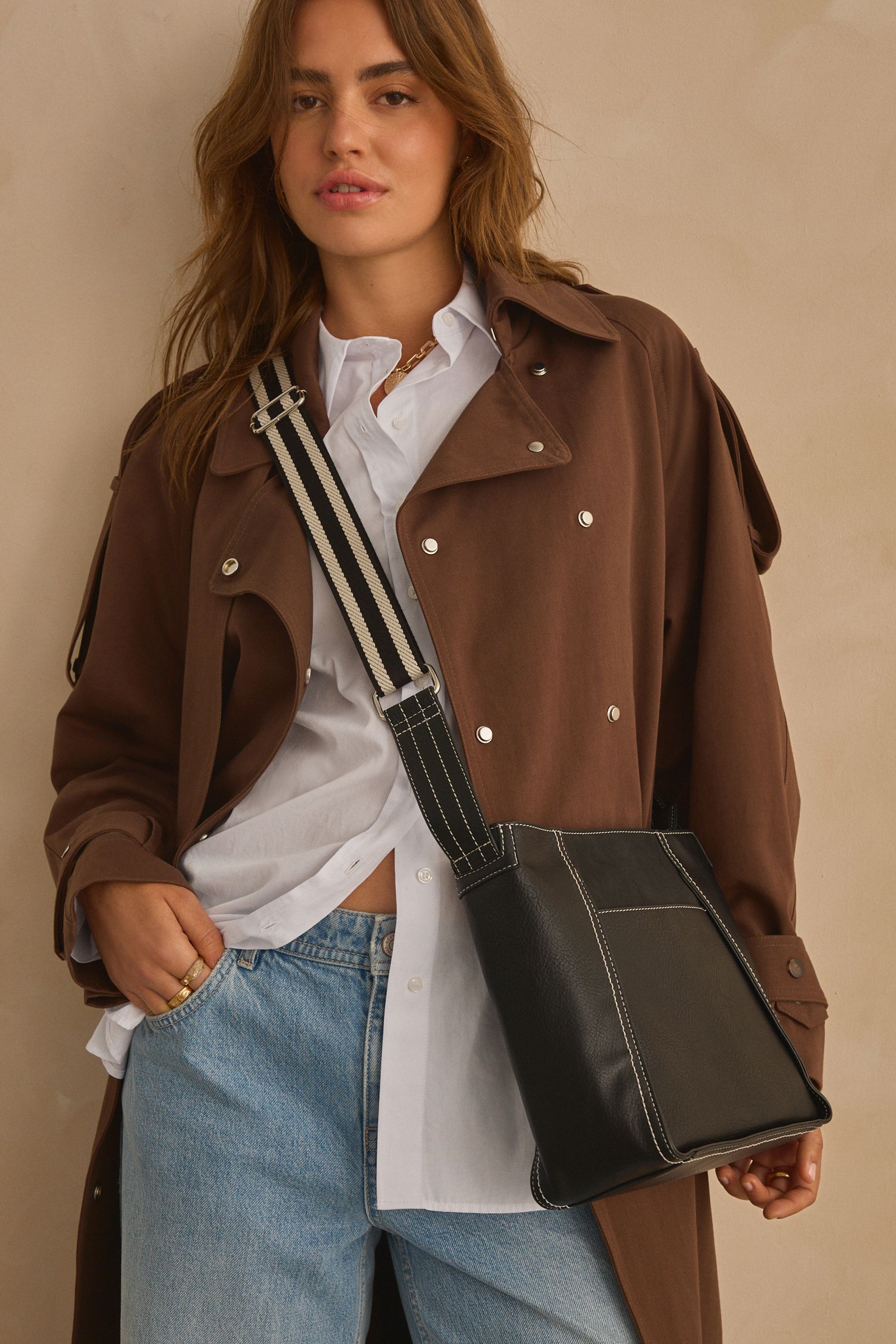 Next Black Casual Messenger Bag