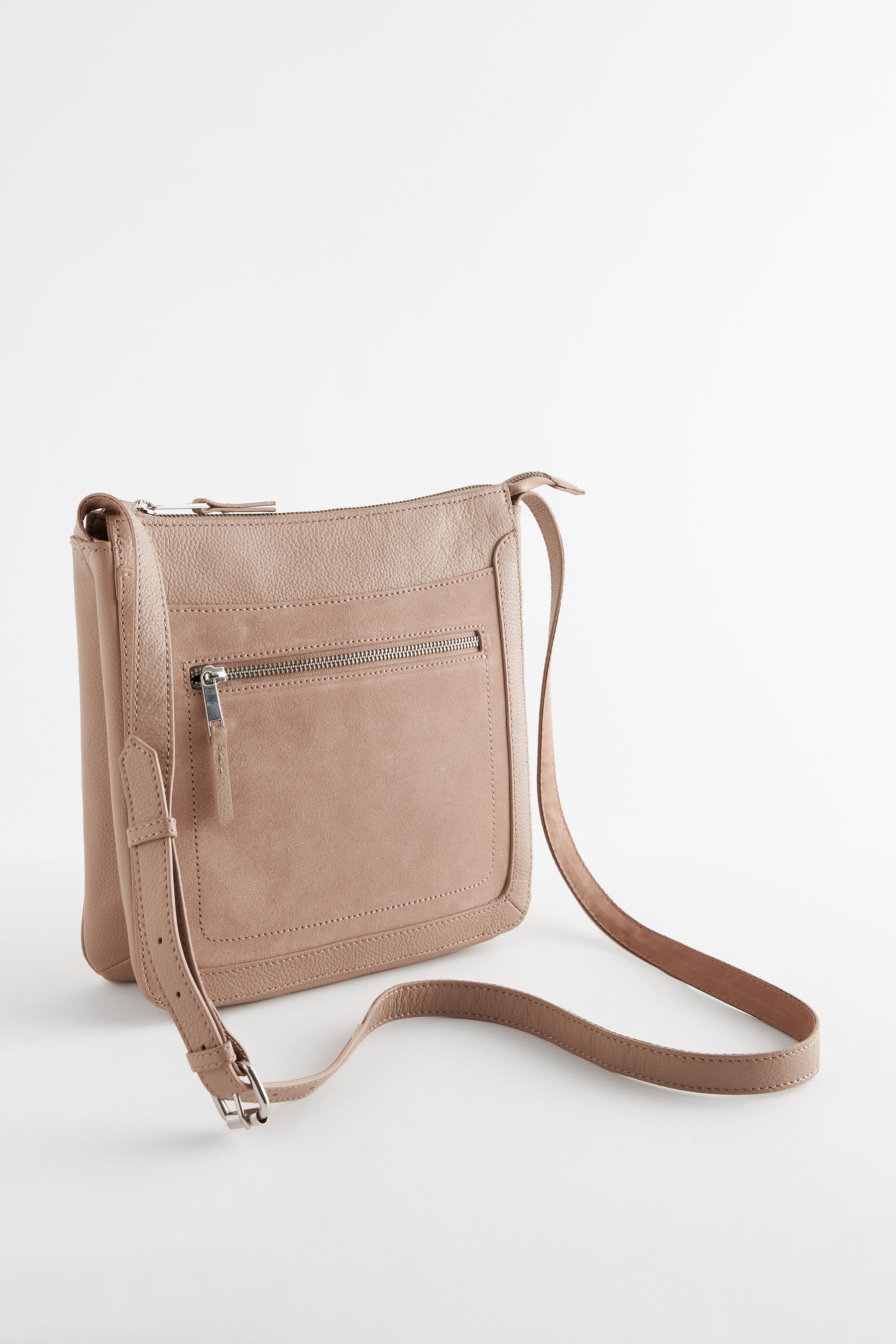 Taupe suede crossbody bag sales