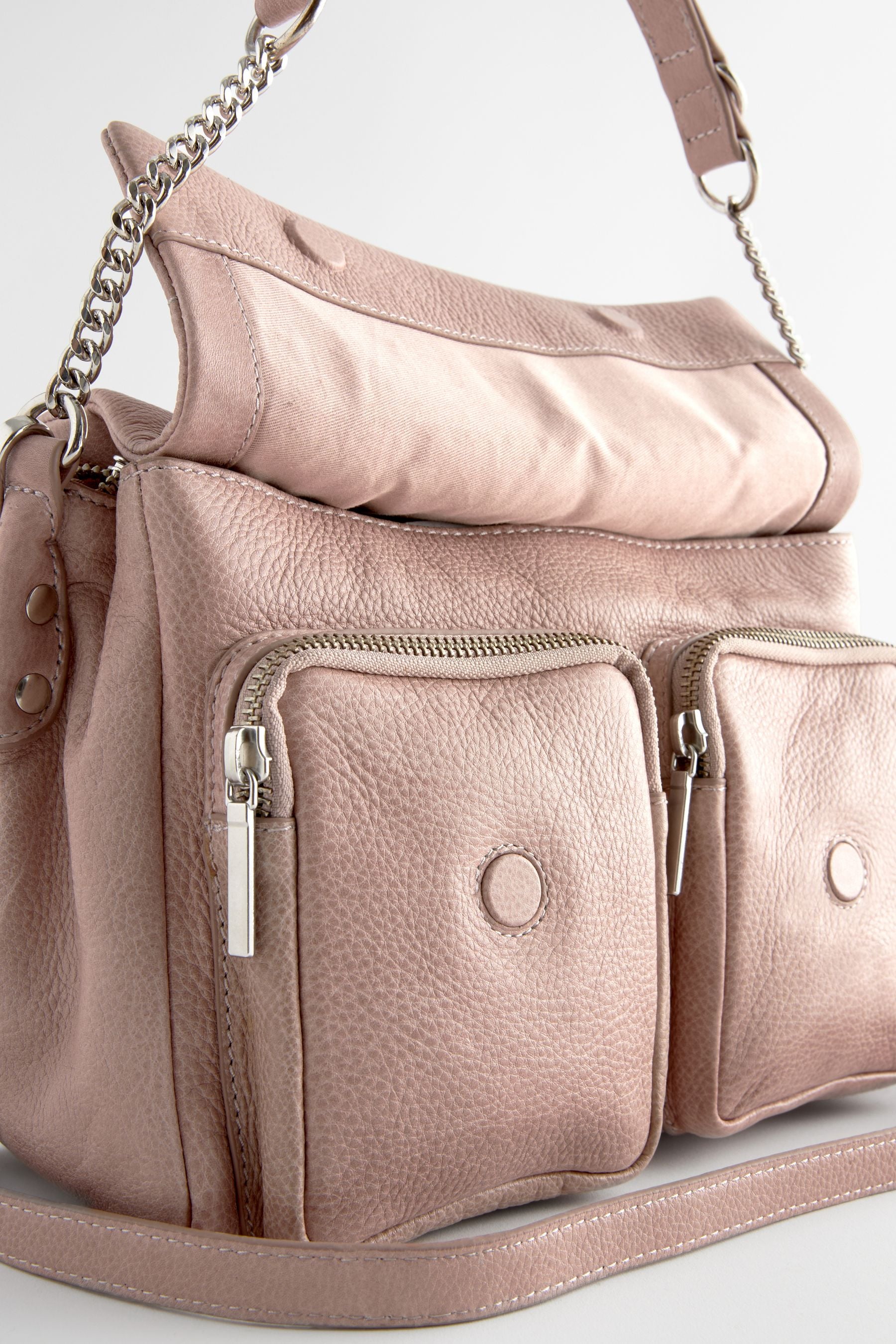 Buy Pink Leather Quilted Chain Cross Body Bag from the Next UK online shop