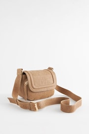 Taupe 100% Leather Grain Crossbody Bag - Image 5 of 9