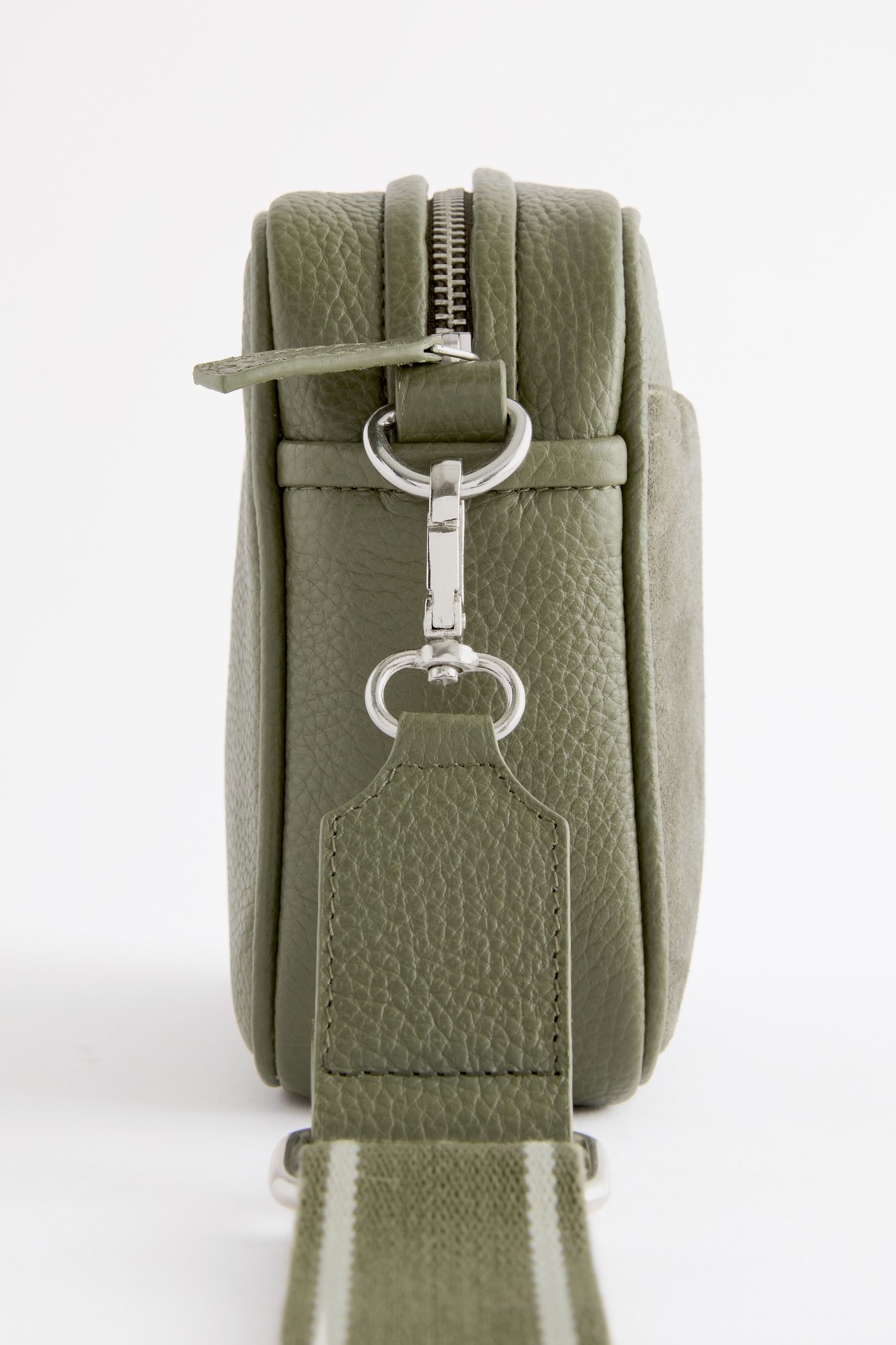 NEXT Khaki Green Leather Webbing Strap Camera Bag ONE Womens