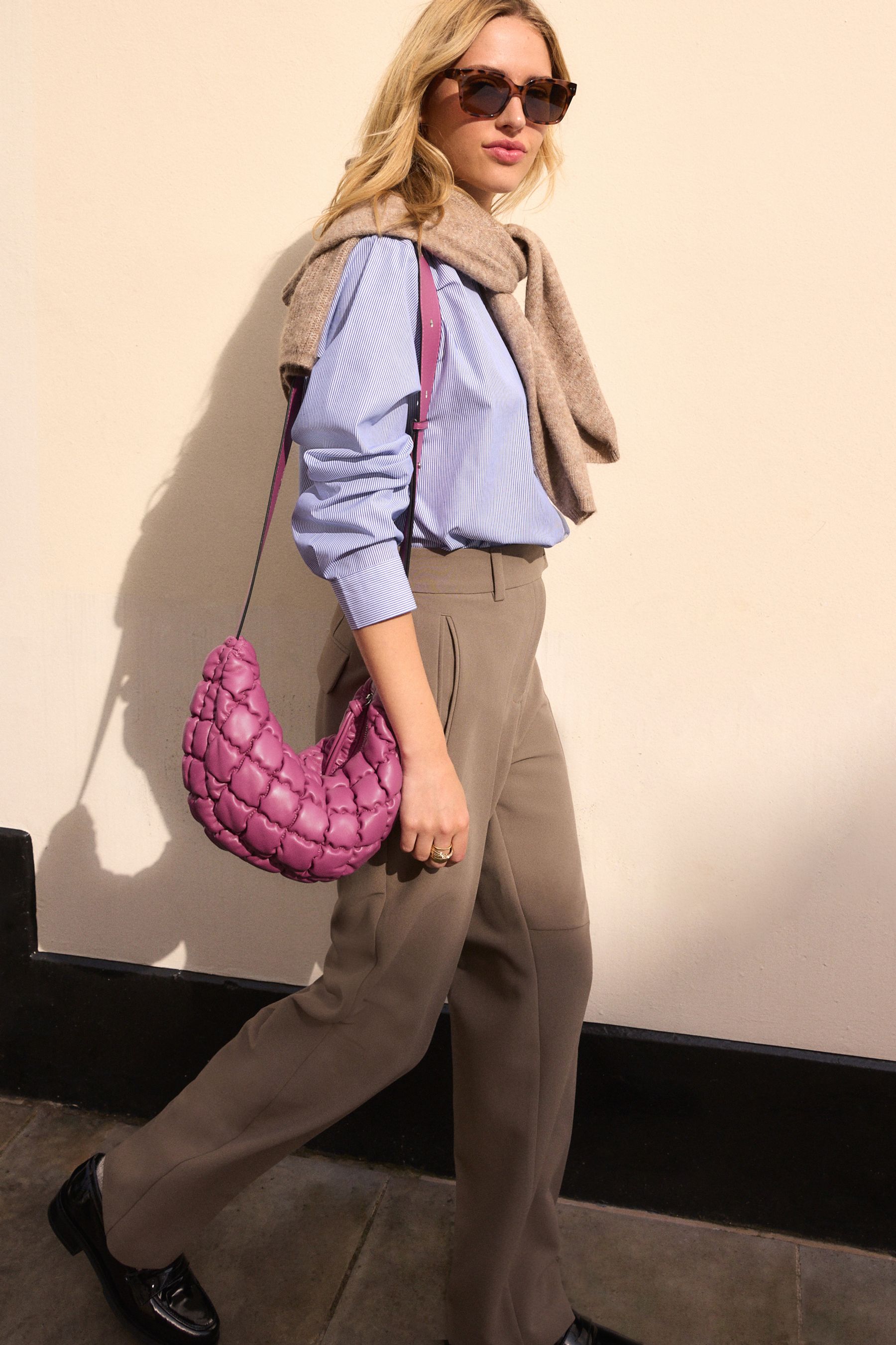 Baby pink sling bag best sale