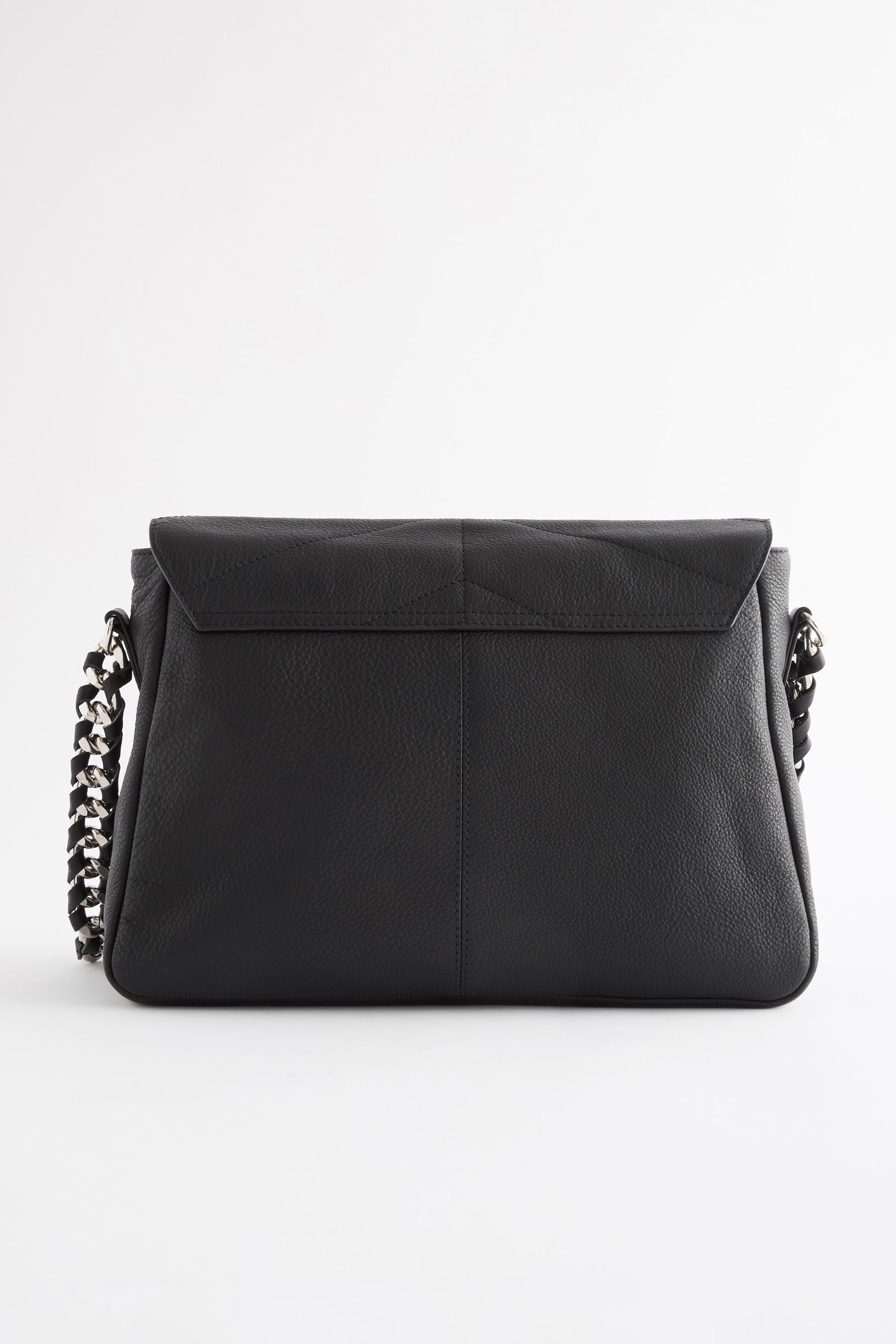 Black Leather Quilted Shoulder Bag