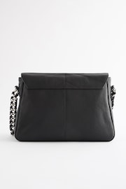 Black Leather Quilted Shoulder Bag - Image 6 of 9