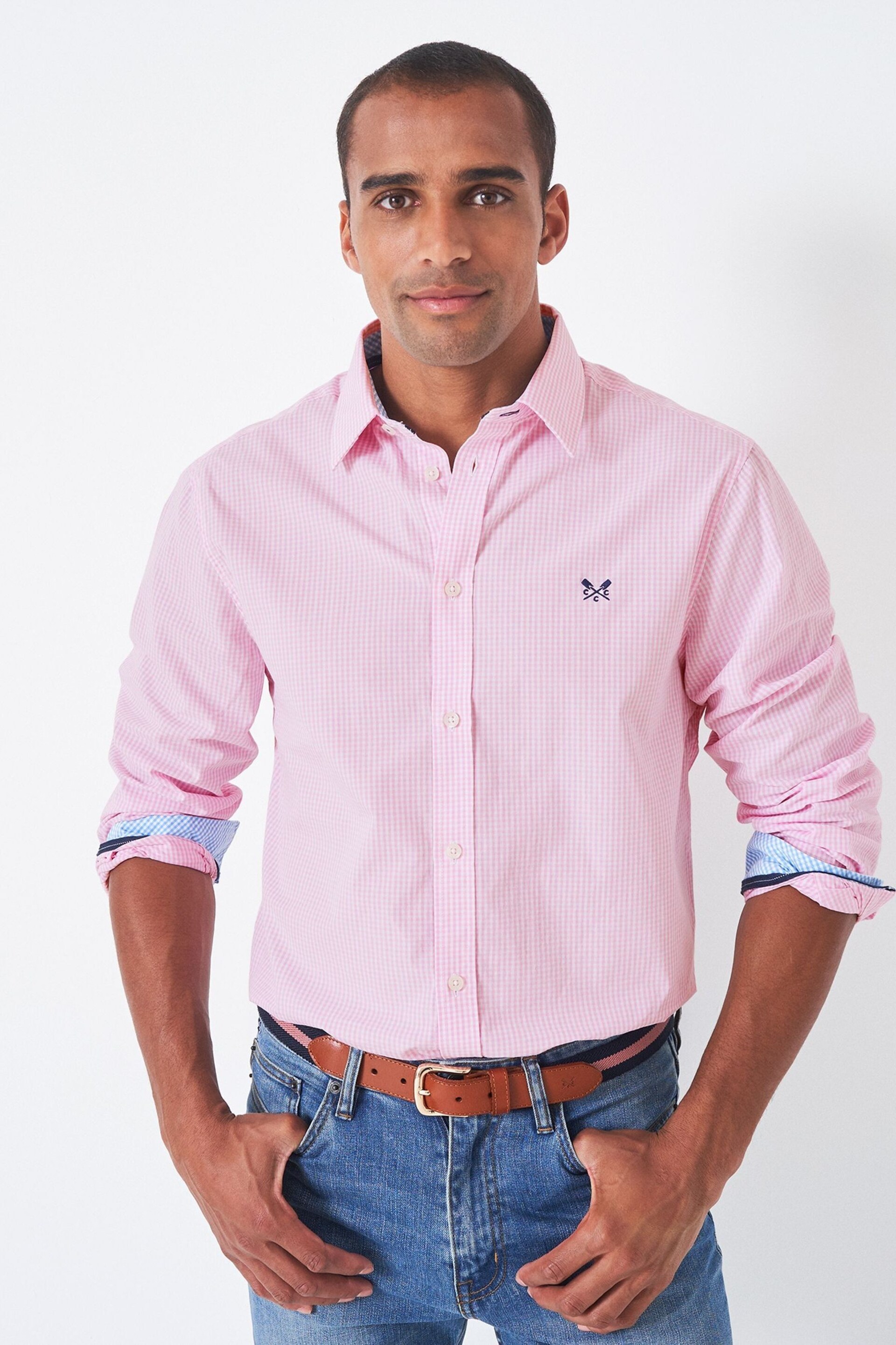 Crew Clothing Micro Gingham Classic Fit Shirt - Image 1 of 4