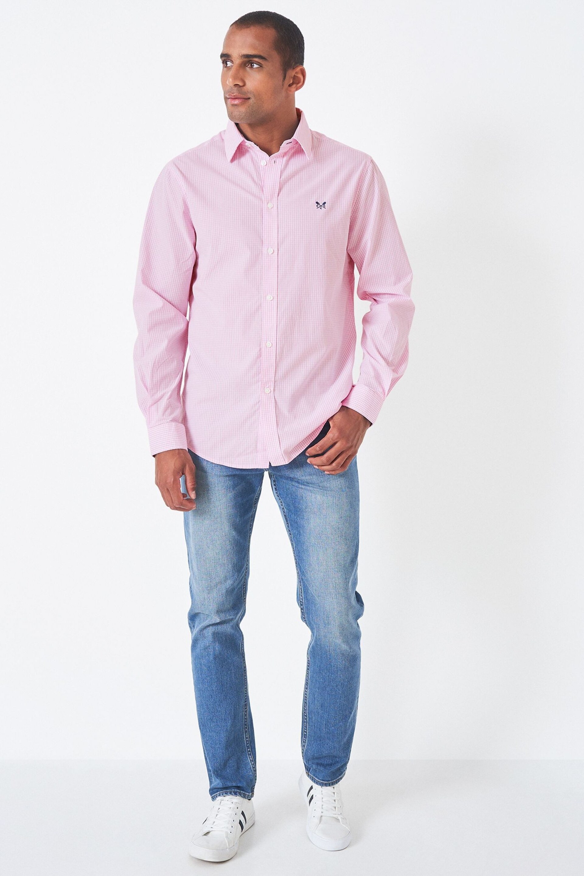 Crew Clothing Micro Gingham Classic Fit Shirt - Image 3 of 4