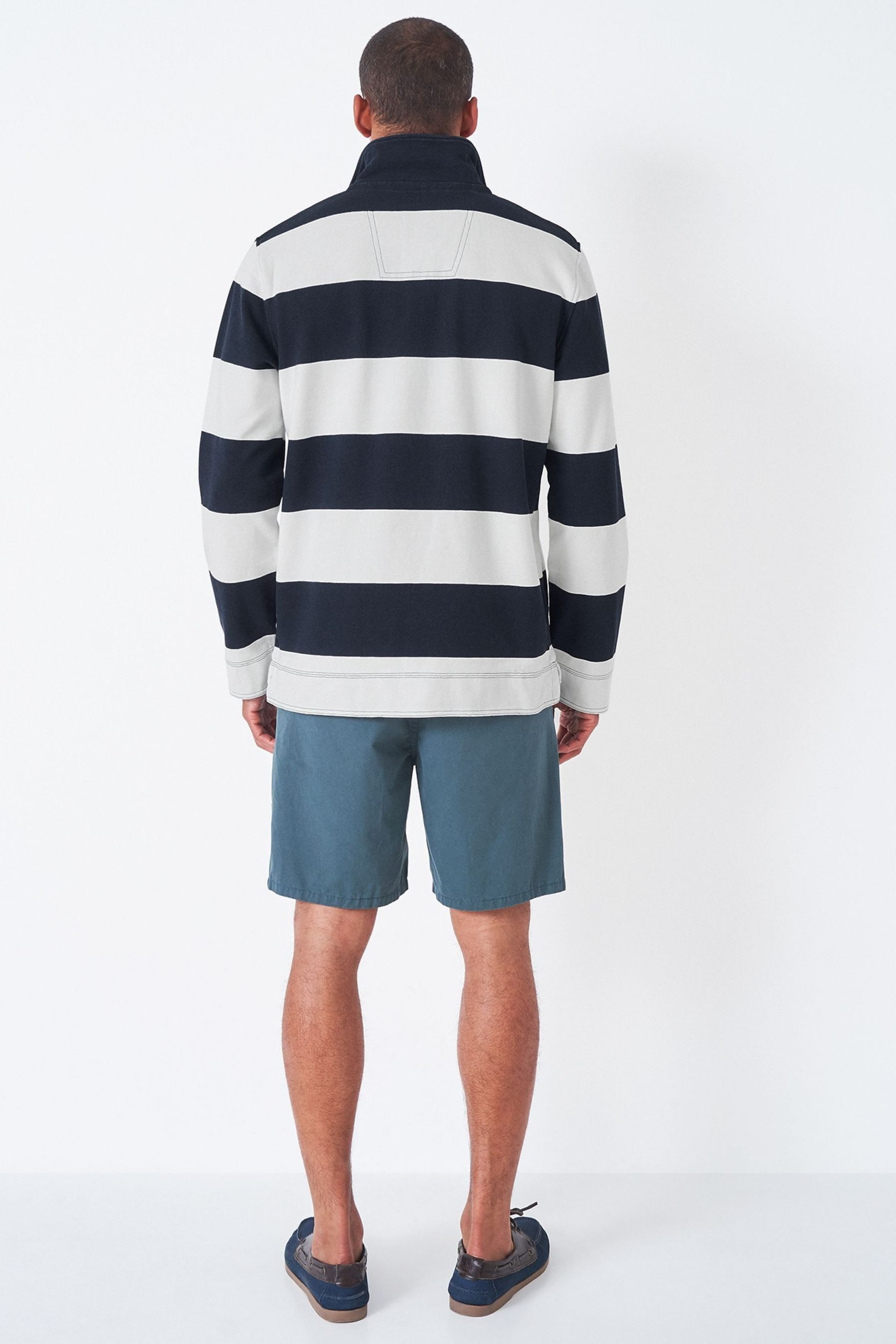 Crew Clothing Stripe Padstow Cotton Piqué Sweatshirt - Image 2 of 4